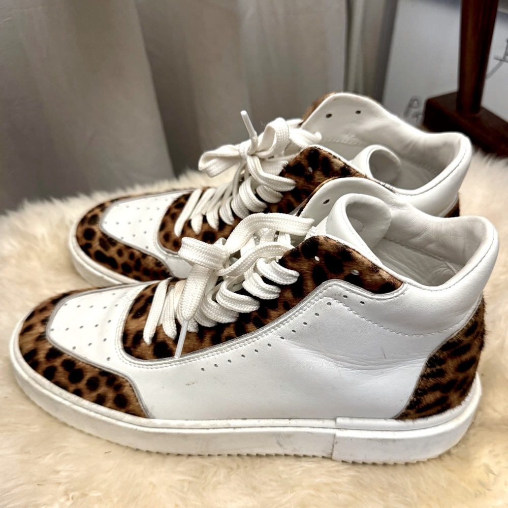Stuart Weitzman Comfort and style. Gorgeous Cheetah High Top Sneakers.